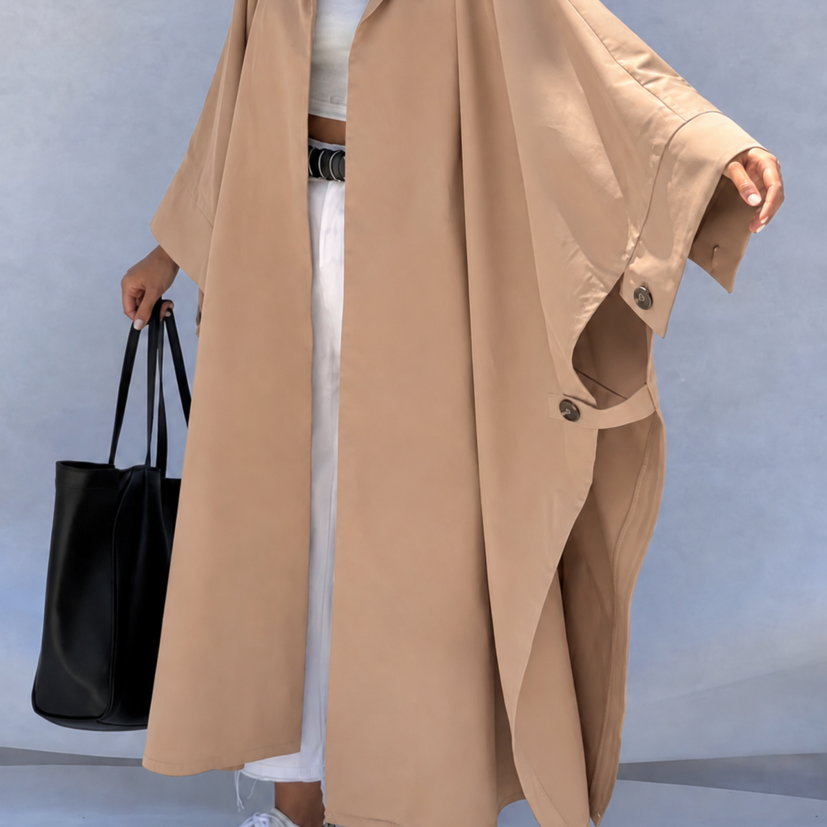 Manteau cape long Beige