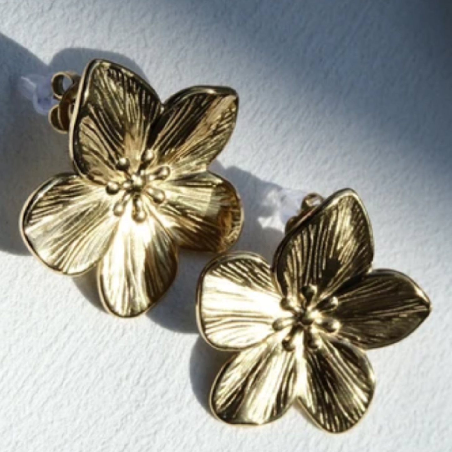 Boucles d’oreilles fleur – acier inoxydable