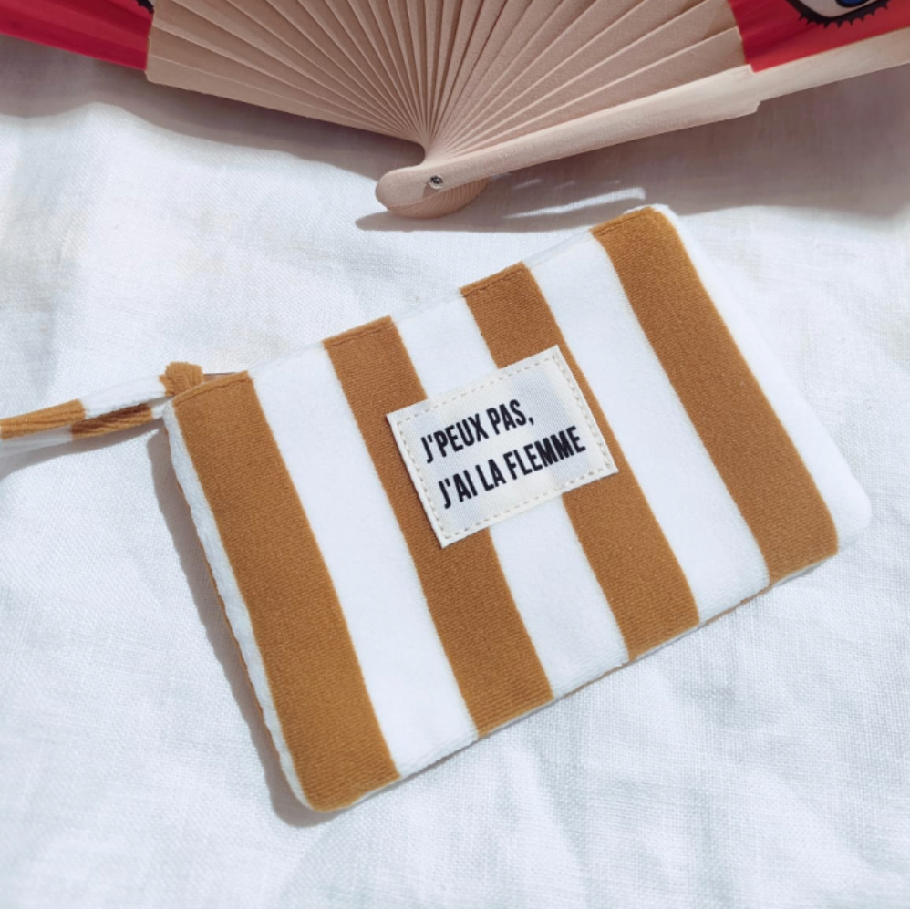 Pochette Rayée "J'peux Pas, J'ai La Flemme"