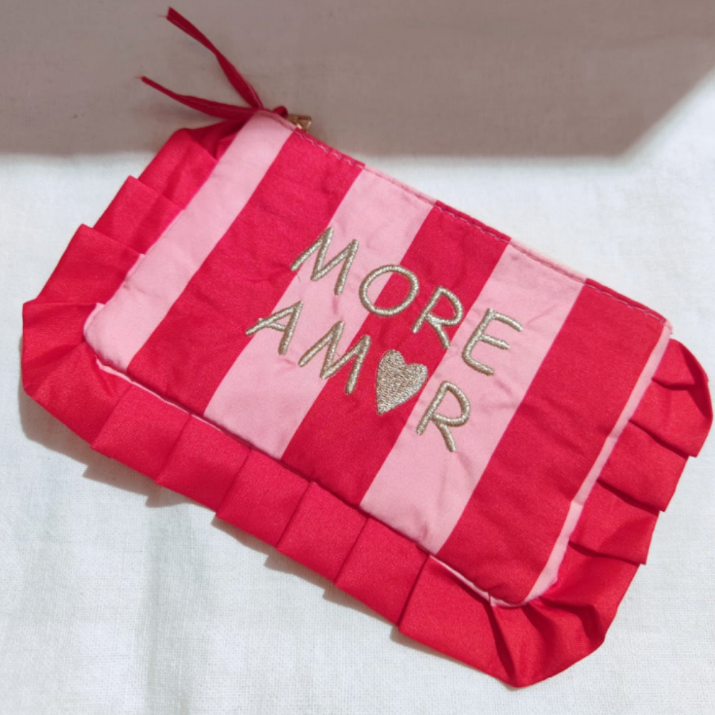 Pochette Froufrou "MORE AMOR" – Rose & Rouge
