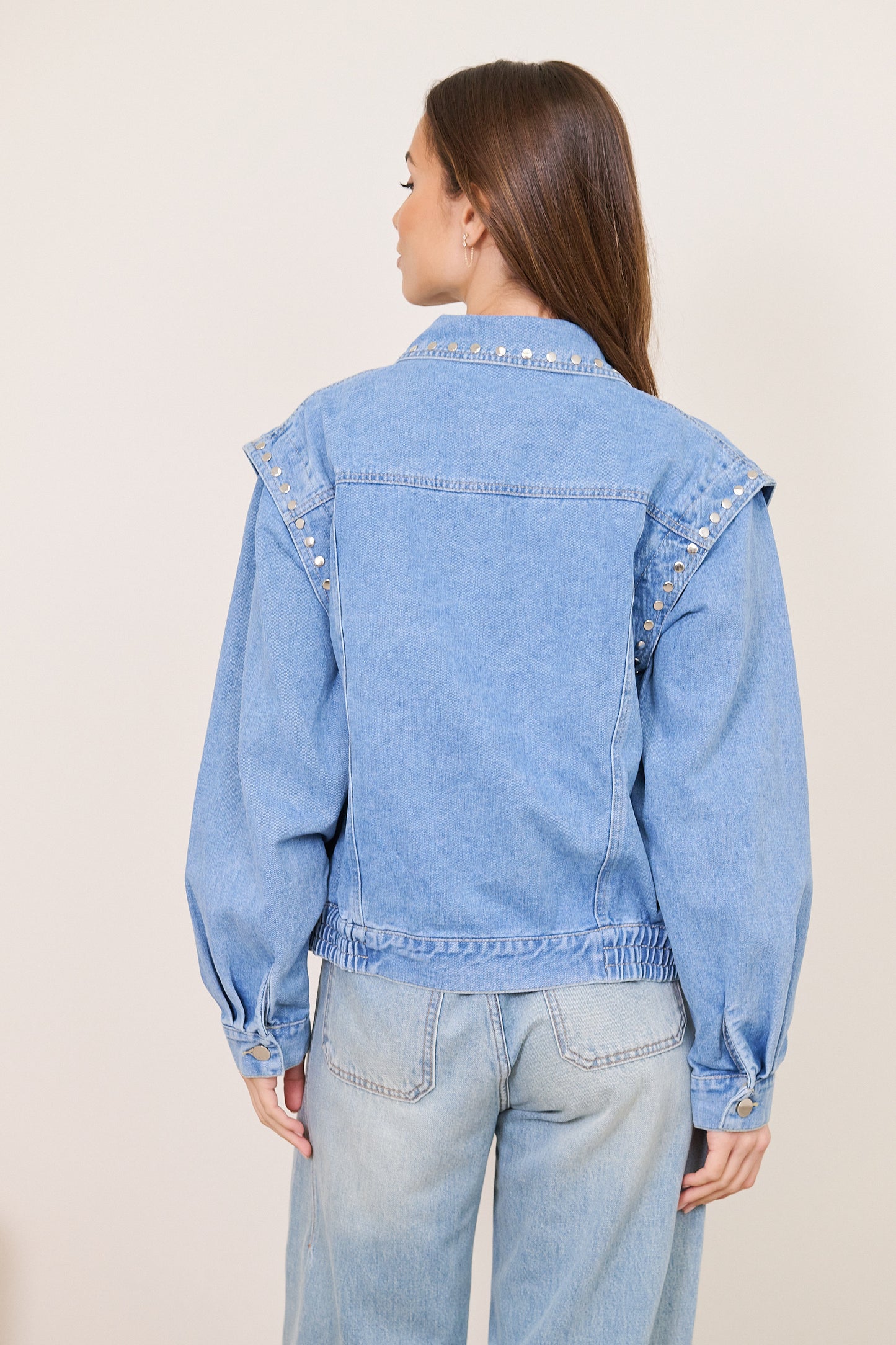 💙 Veste en jean à clous – 100 % coton
