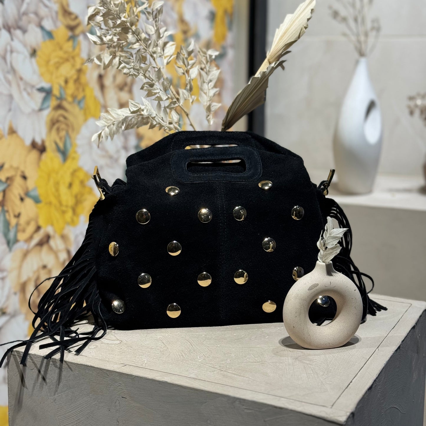 Sac en cuir clouté Noir – Fabrication italienne