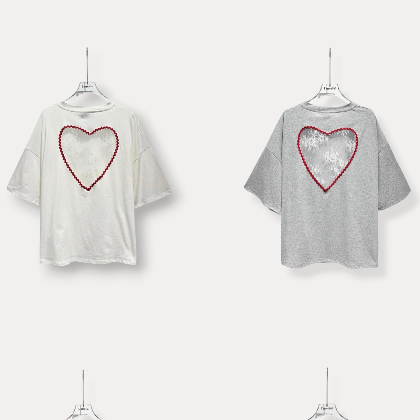 🖤 T-shirt Cœur Dentelle Oversize