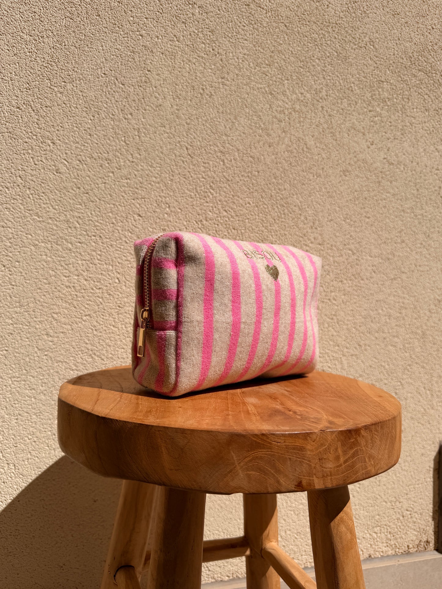 Trousse Rayée "Bisou"Noire (Copie)