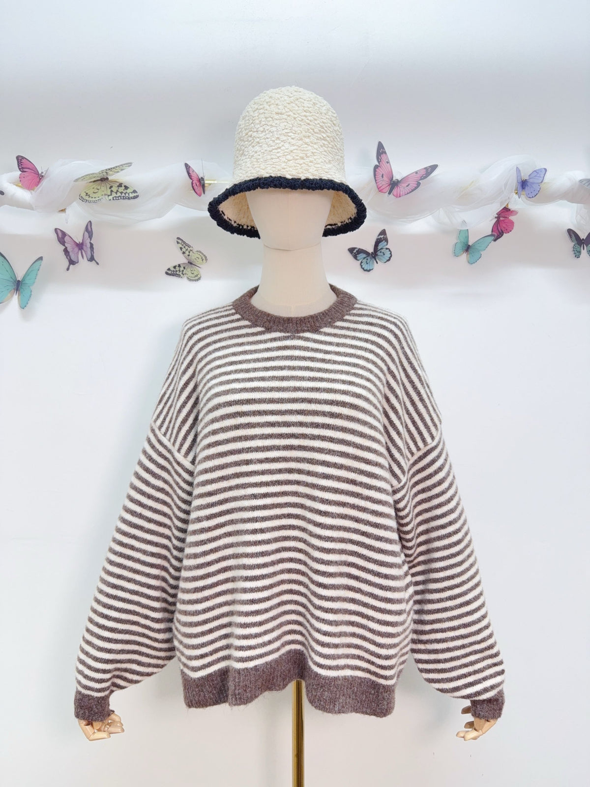 Pull marinière oversiz"ICONIC"MARRON