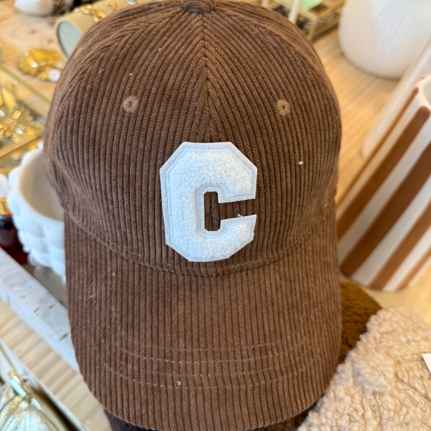 Casquette Côtelée Marron