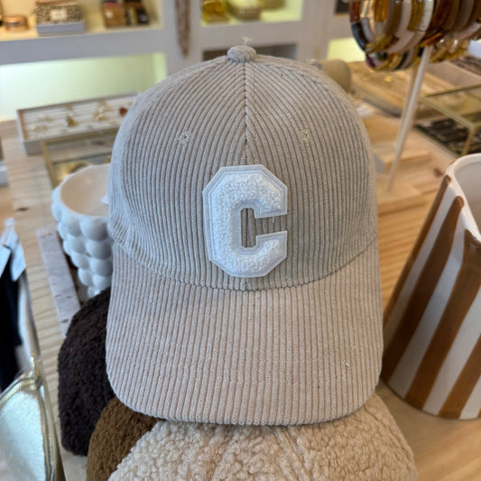 Casquette Côtelée beige