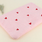 💕 Trousse cœur en velours côtelé Rose
