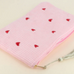 💕 Trousse cœur en velours côtelé Rose