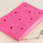 💕 Trousse cœur en velours côtelé Fuchsia