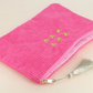 💕 Pochette  6 cœurs en velours côtelé Fuchsia