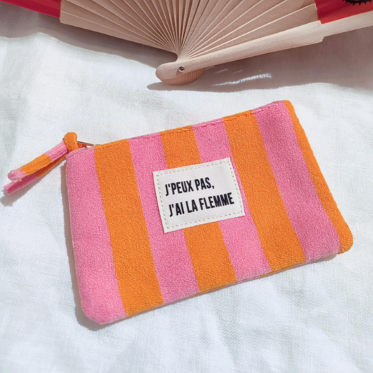 Pochette Rayée "J'peux Pas, J'ai La Flemme"