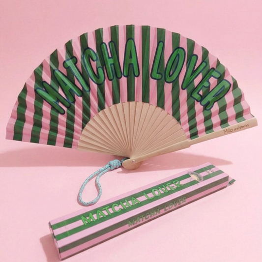 Éventail "Matcha lover" – Avec Cordon Main Libre