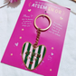 Porte-clés "ATSEM en Or" – Émaillé Vert & Rose