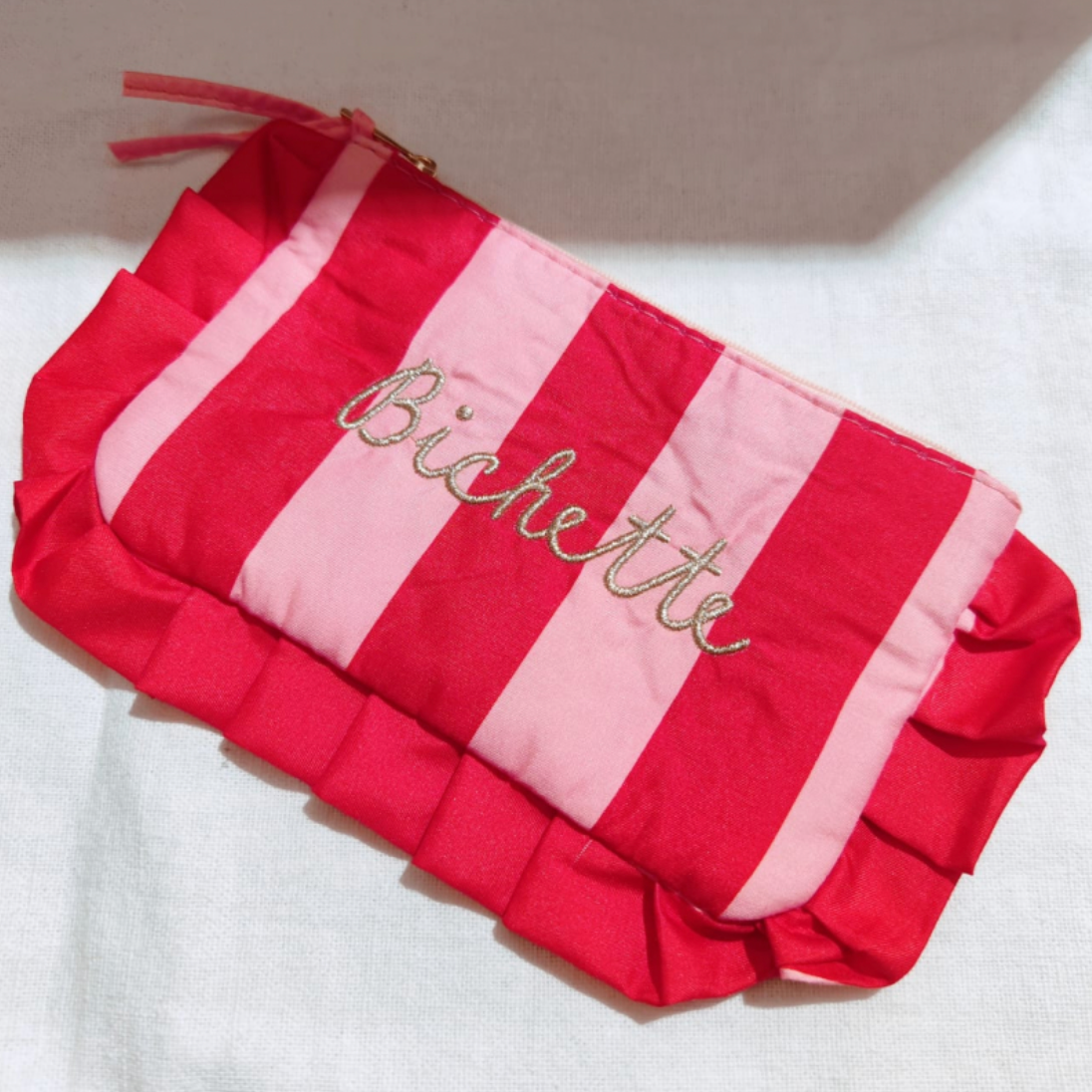 Pochette Froufrou "Bichette" – Rose & Rouge