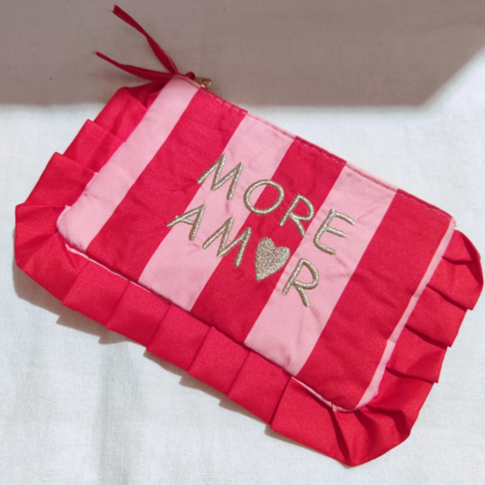 Pochette Froufrou "MORE AMOR" – Rose & Rouge