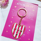 Porte-clés "ATSEM en Or" – Émaillé Blanc & Rose