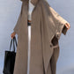 Manteau cape long taupe