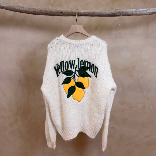 🍋 Pull “Yellow Lemon” brodé
