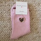 🧦 Chaussettes Cœur Léopard Rose