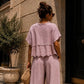 ENSEMBLE GAZE DE COTON BRODERIE AJOURÉE