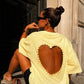 T-shirt Oversize Cœur Ajouré Jaune