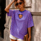 T-shirt Rayé Cœur Bleu