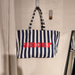 👜 Tote bag rayé « Amour » Bleu