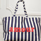 👜 Tote bag rayé « Amour » Bleu