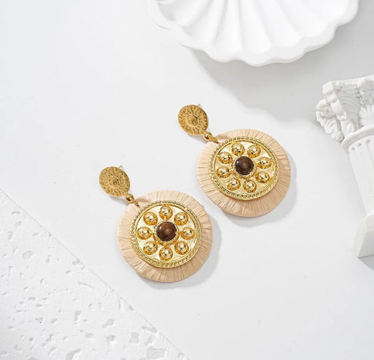 ✨ Boucles d’Oreilles Soleil Bohème – Acier Inoxydable