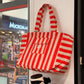 👜 Sac de plage 100% coton rayé Orange