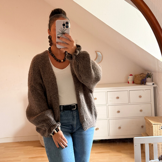 🧶 Gilet Taupe – Style Confort & Élégance