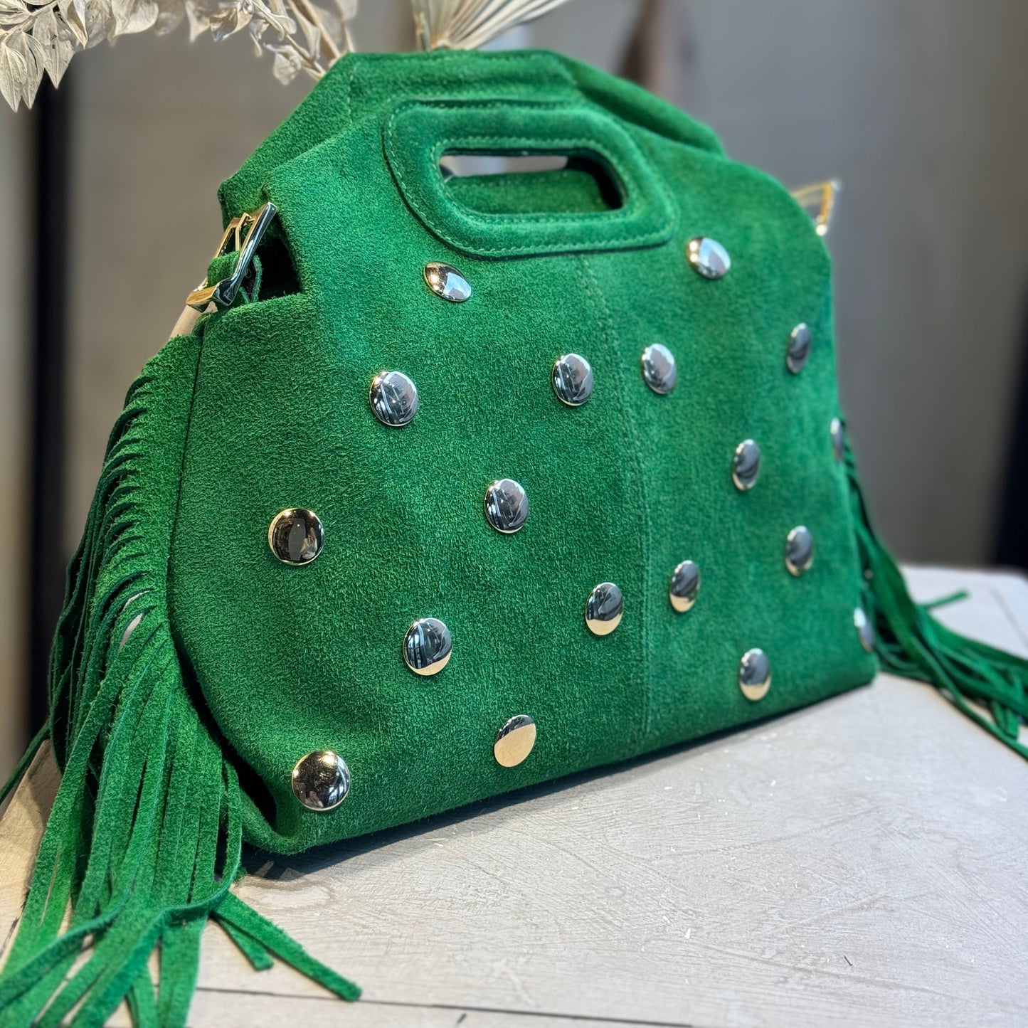 Sac en cuir clouté Gazon – Fabrication italienne