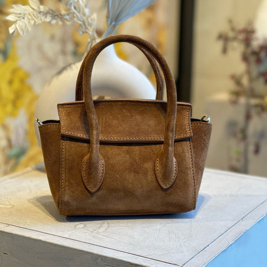 Mini sac en croûte de cuir Camel – Fabrication italienne