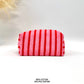 Trousse de toilette rayée en coton Fuchsia