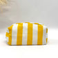 Trousse de toilette rayée en coton Jaune