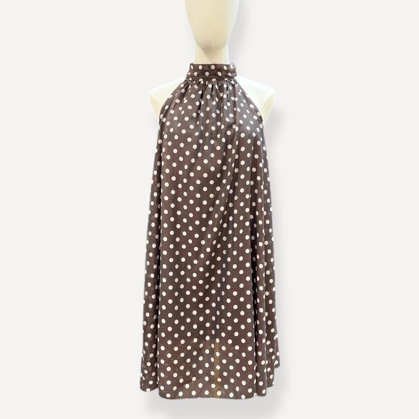 🤎 Robe Pois Col Montant