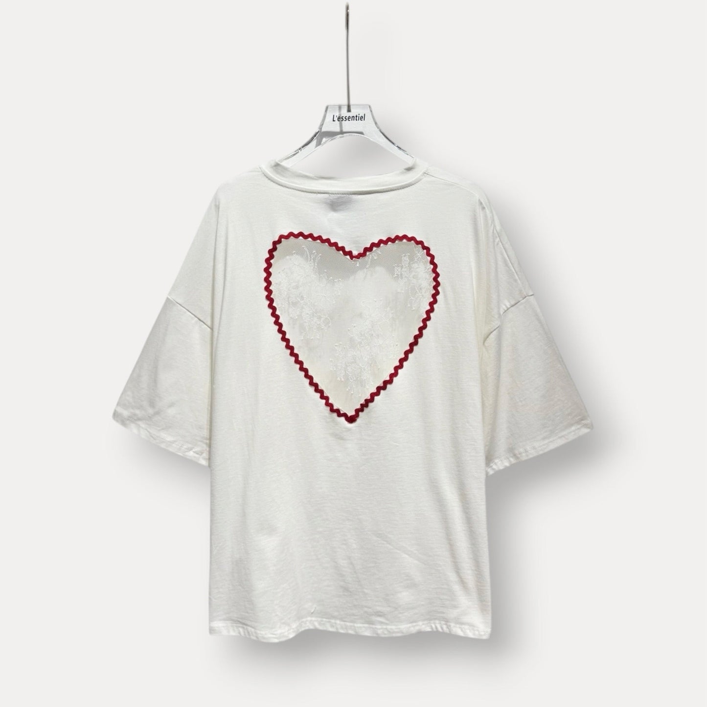 ❤️ T-shirt Cœur Dentelle Oversize