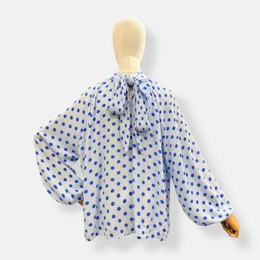 🟢 Blouse Pois Manches Bouffantes