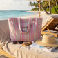 👜 Sac de plage 100% coton rayé Rose