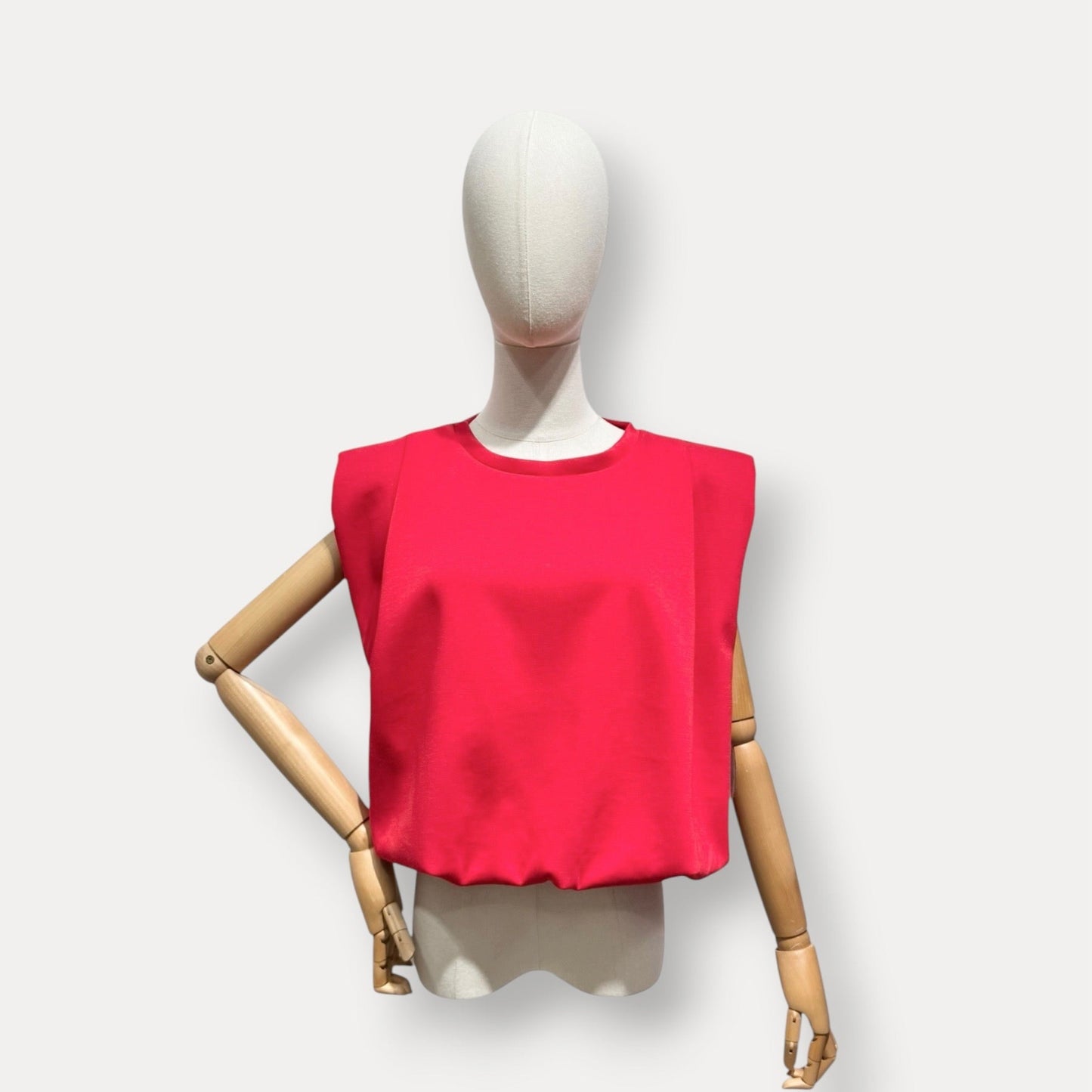 Top sans manches structuré – Rouge