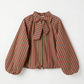 Blouse Rayée à Nœud – 100 % Coton