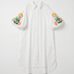 Robe Chemise Balloon Brodée Blanche