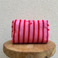Trousse Rayée "Bisou"Rose