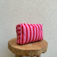 Trousse Rayée "Bisou"Rose