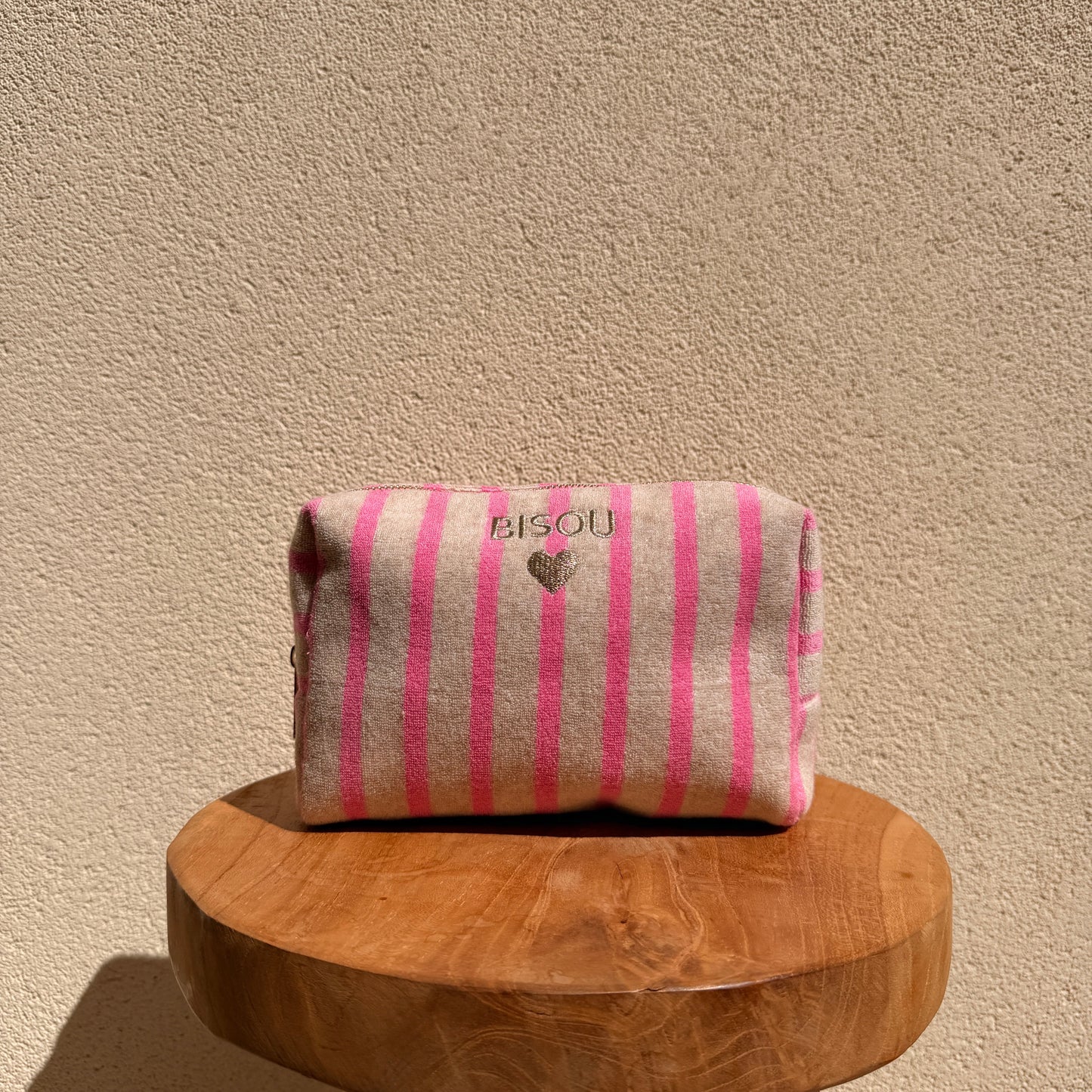 Trousse Rayée "Bisou"Noire (Copie)