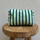 Trousse Rayée "Bisou"Verte