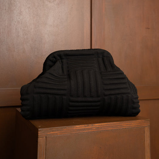Sac Pochette Texturé Noir