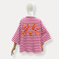 T-shirt Marinière "Soleil" – Coupe Oversize Fuchsia