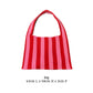 Tote bag rayé rose & rouge